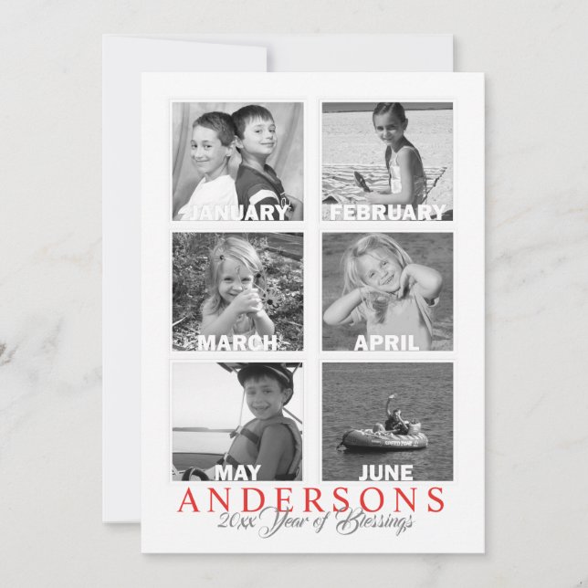 Jahr in Überprüfung doppelseitige Multi-Foto-Karte (Vorderseite)