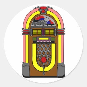 Jahr-Musikautomat Runder Aufkleber