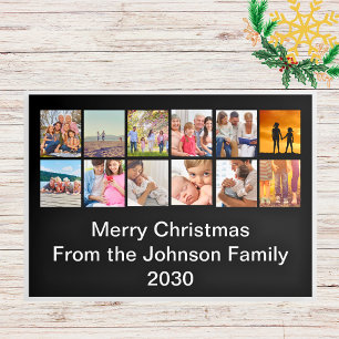 Jahr Review Foto Collage Trifold Weihnachtskarte Dreifach Gefaltete Urlaubskarte