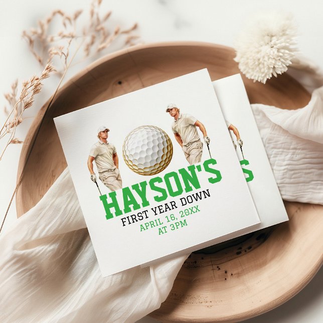 Jahr runter, Golf weiter! 1. Geburtstag Party Serviette (Von Creator hochgeladen)