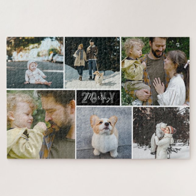 Jahr und Familienname 6 - FotoCollage hinzufügen (Horizontal)
