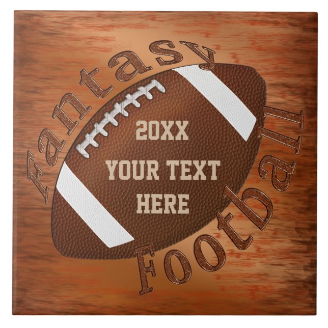 Jahr und Ihre Text-Fantasie-Fußball-Geschenk-Ideen Fliese (Vorderseite)