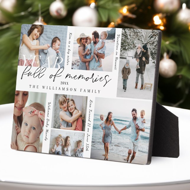 Jahr voll mit Erinnerungen Foto Collage & Highligh Fotoplatte (Year Full of Memories Photo Collage & Highlights Plaque)