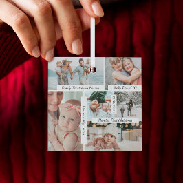 Jahr voll mit Erinnerungen Foto Collage & Highligh Ornament Aus Glas