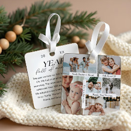 Jahr voll mit Erinnerungen Foto Collage & Highligh Ornament Aus Metall