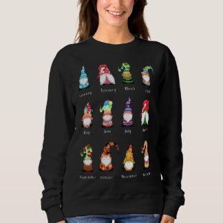 Jahr voll von Gnomes Lover Design Monatlicher Gnom Sweatshirt