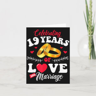 Jahre Liebe feiern 19 Ehe 19. Hochzeitstag Karte