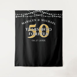 JAHRE ZUM 50. JAHR IN FEIERES schwarzes Gold Wandteppich
