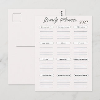 Jahresplaner Kalender Postkarte