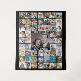 Jahrestag 55 Erinnerungen für FotoCollage Hintergr Wandteppich
