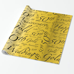 Jahrestag der Goldhochzeits-50. Geschenkpapier