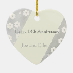 Jahrestag der Hochzeit, Elfenbeinjubiläum Keramik Ornament