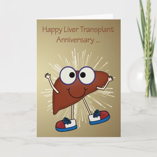 Jahrestag der Leber-Transplantationsgrußkarten Karte (Vorderseite)