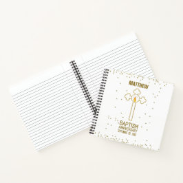 Jahrestag der Taufe Gold Cross Personalisiert Notizbuch