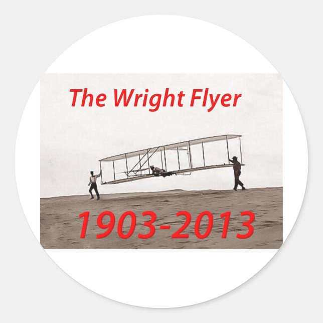 Jahrestag des Flyers (1903-2013) Runder Aufkleber (Vorderseite)
