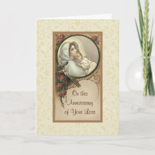 Jahrestag Tod Verlust Selige Jungfrau Mary Jesus Karte