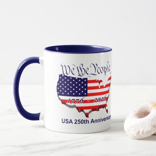 Jahrestag USA 250. Tasse (Mit Donut)