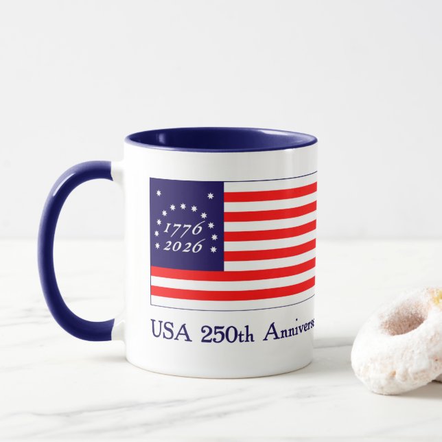 Jahrestag USA 250. Tasse (Mit Donut)