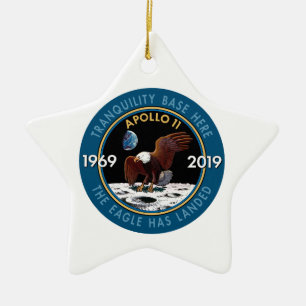 Jahrestags-Auftrag-Flecken-Insignien Apollo 11 50. Keramik Ornament