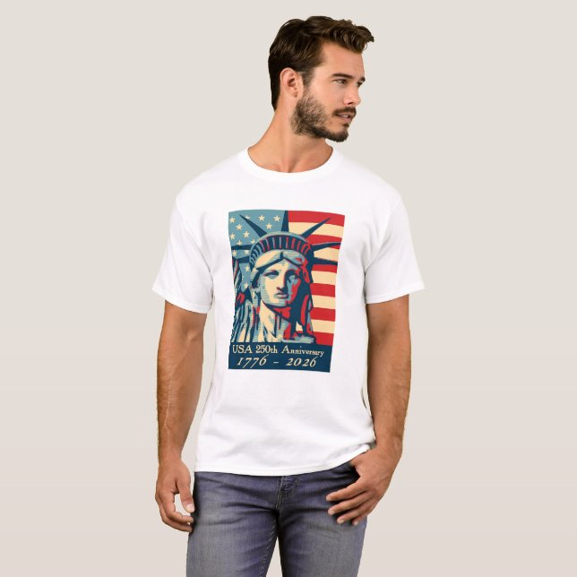 Jahrestags-Freiheitsstatue USA 250. T-Shirt (Vorne ganz)