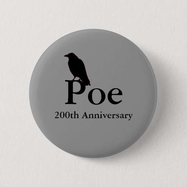 Jahrestags-Knopf Poe 200. Button (Vorderseite)