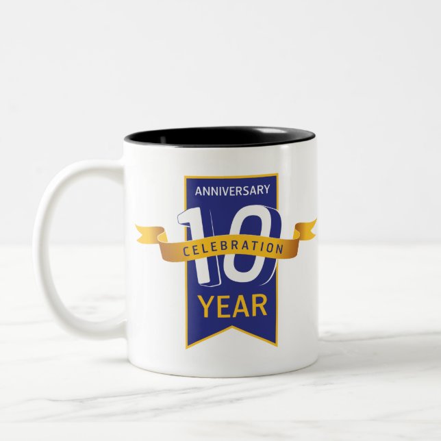 Jahrestagsfeier Zweifarbige Tasse (Links)