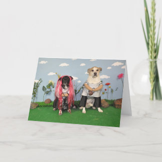 Jahrestagskarte, 2 Hunde, die ein Team vertreten Karte