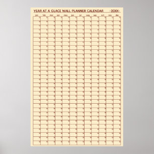 Jahresübersicht-Wandplaner-Kalender ohne Datum Poster