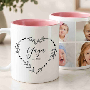Jahreswechsel. Vier FotoCollage Zweifarbige Tasse