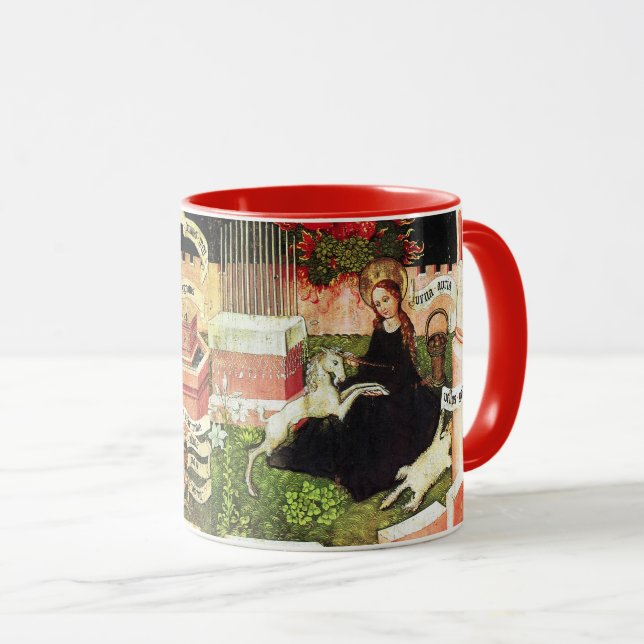 JAHRESZEIT ALS MYSTISCHE HUNT VON UNICORN TASSE (VorderseiteRechts)