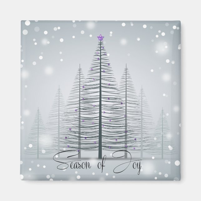 Jahreszeit der Joy Winter Trees Magnet (Vorne)