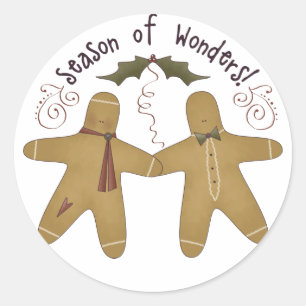 Jahreszeit der Wonders Gingerbread Männer Runder Aufkleber