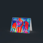 Jahreszeit der Wunder Menorah Feiertagskarte<br><div class="desc">"Chag Chanukah Sameach" bedeutet Happy Hanukkah! Diese farbenfrohe Kunstkarte wird die Liebe Ihres Herzens für Ihre Freunde und Familie erhellen. Leck den Hanukkah-Geist mit deinem Stamm,  nah und fern!</div>