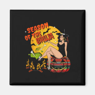 Jahreszeit des Bruja Halloween Magnet
