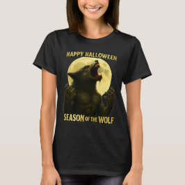 Jahreszeit des Wolf glücklichen Halloween T-Shirt
