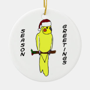Jahreszeit-Grüßecockatiel-Weihnachtsverzierung Keramik Ornament