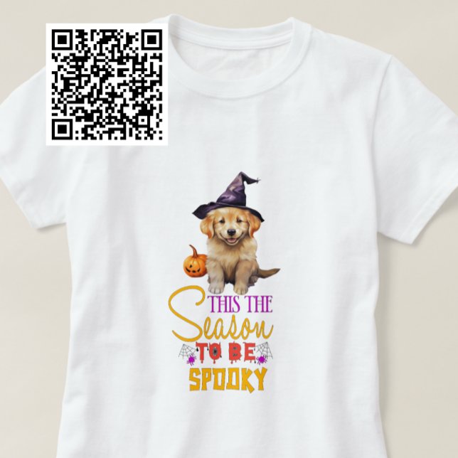Jahreszeit, um Spooky Golden Retriever Hexe T-Shirt (Von Creator hochgeladen)