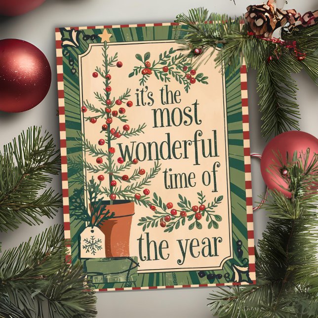 Jahreszeit Weihnachten nach Jahrgang (Time Of The Year Custom Vintage Christmas Holiday Card)