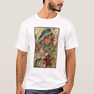Jahreszeiten GreetingsGirl in einer Haube T-Shirt