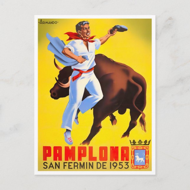 Jahrgang 1953 Feria de Pamplona Postkarte (Vorderseite)