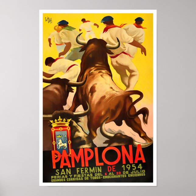 Jahrgang 1954 Feria de Pamplona Poster (Vorne)