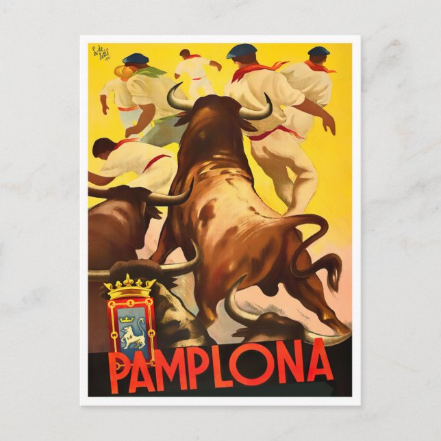 Jahrgang 1954 Feria de Pamplona Postkarte (Vorderseite)