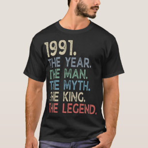 Jahrgang 1991 der Jahr Mann Mythos König Legende T-Shirt
