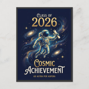 Jahrgang 2026 Kosmischer Leistungsabschluss Postkarte