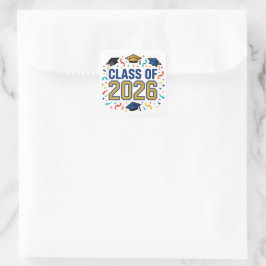 Jahrgang 2026 quadratischer aufkleber