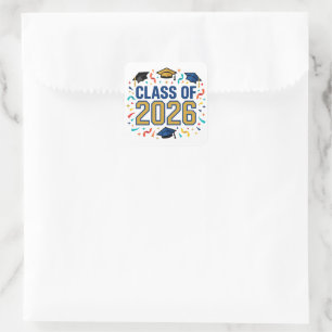 Jahrgang 2026 quadratischer aufkleber