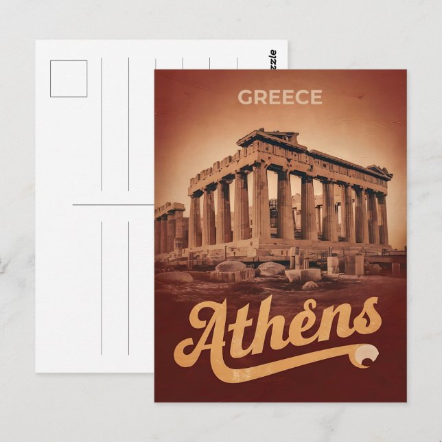 Jahrgang Reise Athen Hauptstadt Griechenland Gesch Postkarte (Vorne/Hinten)