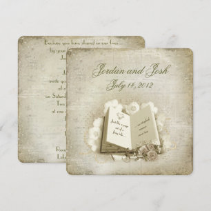 Jahrgangsbuch mit Bouquet Einladung