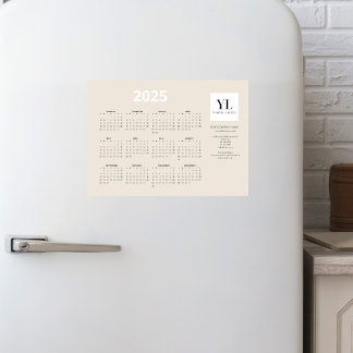 Jährlich 2025 Kalender-Visitenkarte für das Logo M Magnetkarte
