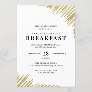 Jährliche Anleger - Frühstücksgeschäft Einladung